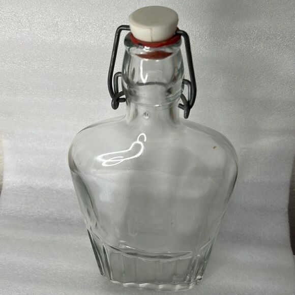Pint Glass Thumbprint Vintage Liquor Medicine Resealable Stopper Travel Bottle - Picture 1 of 6